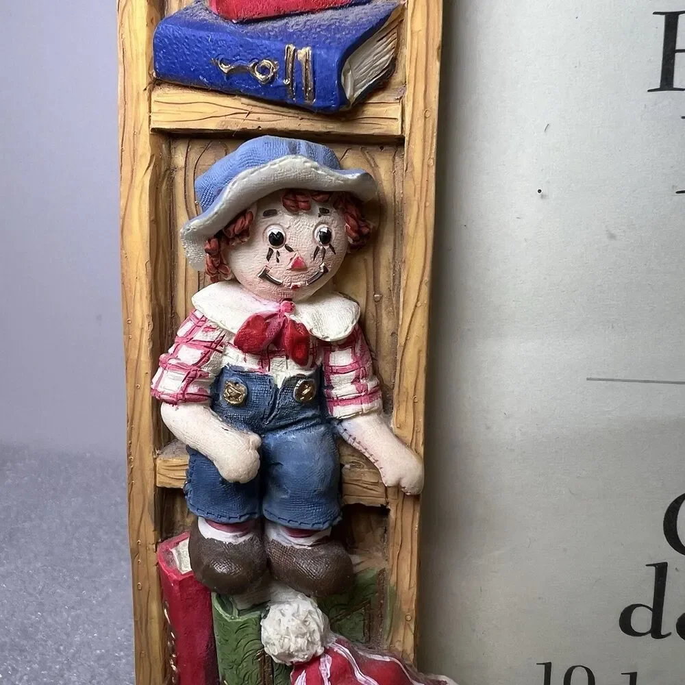 Vnt Raggedy Ann Christmas Holiday Tradition Photo Frame Bears Resin 4x6 Photo